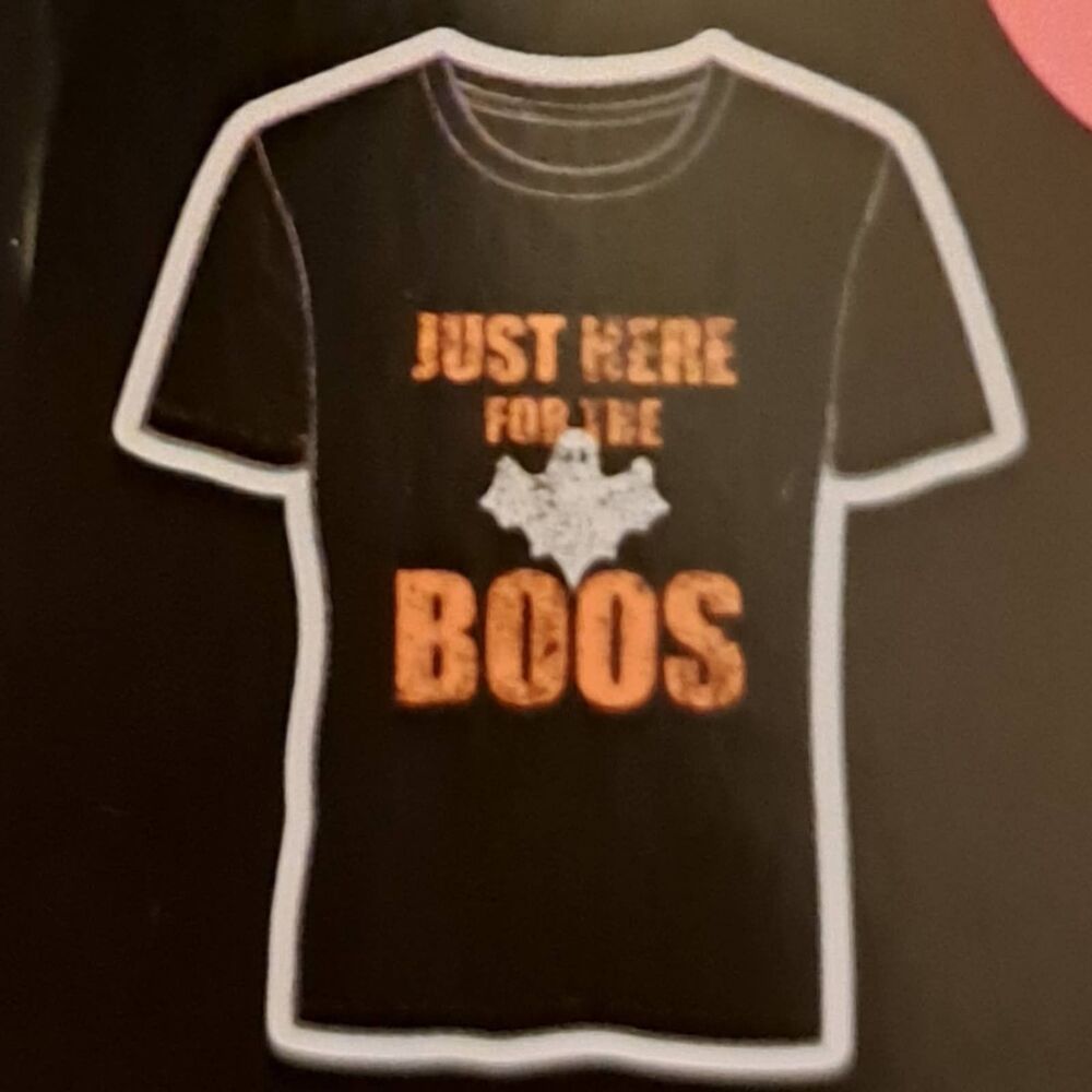 Halloween SALE! NWT- Sz L - Just Here for the Boos T-shirt with Bag